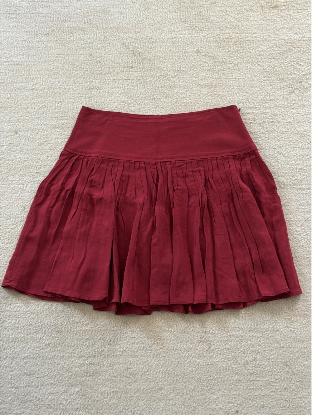 Loft Silk Pleated Mini Skirt